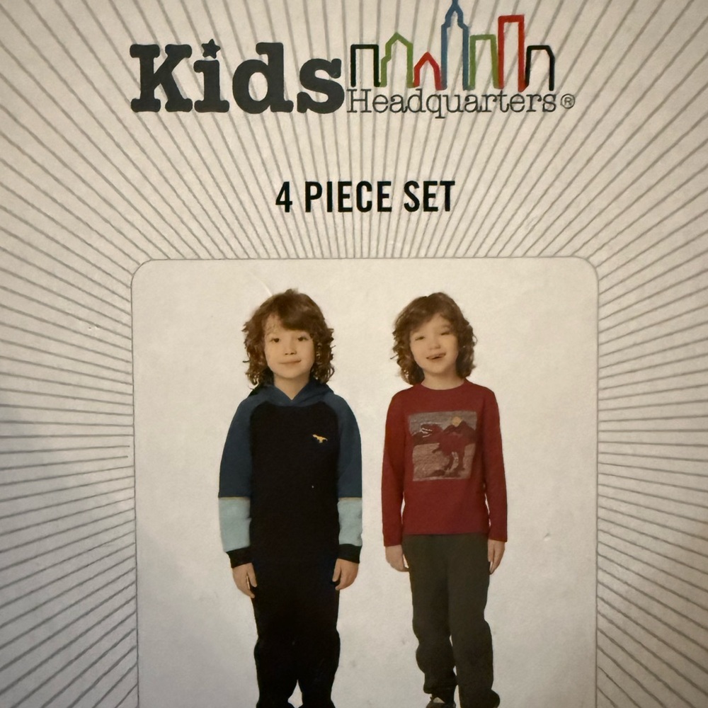 Kids Headquarters 4pcs set Red and Blue Outfit Set